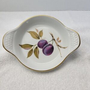 Royal Worcester Evesham Gold Handled Au Gratin Dish 1961 Made In England